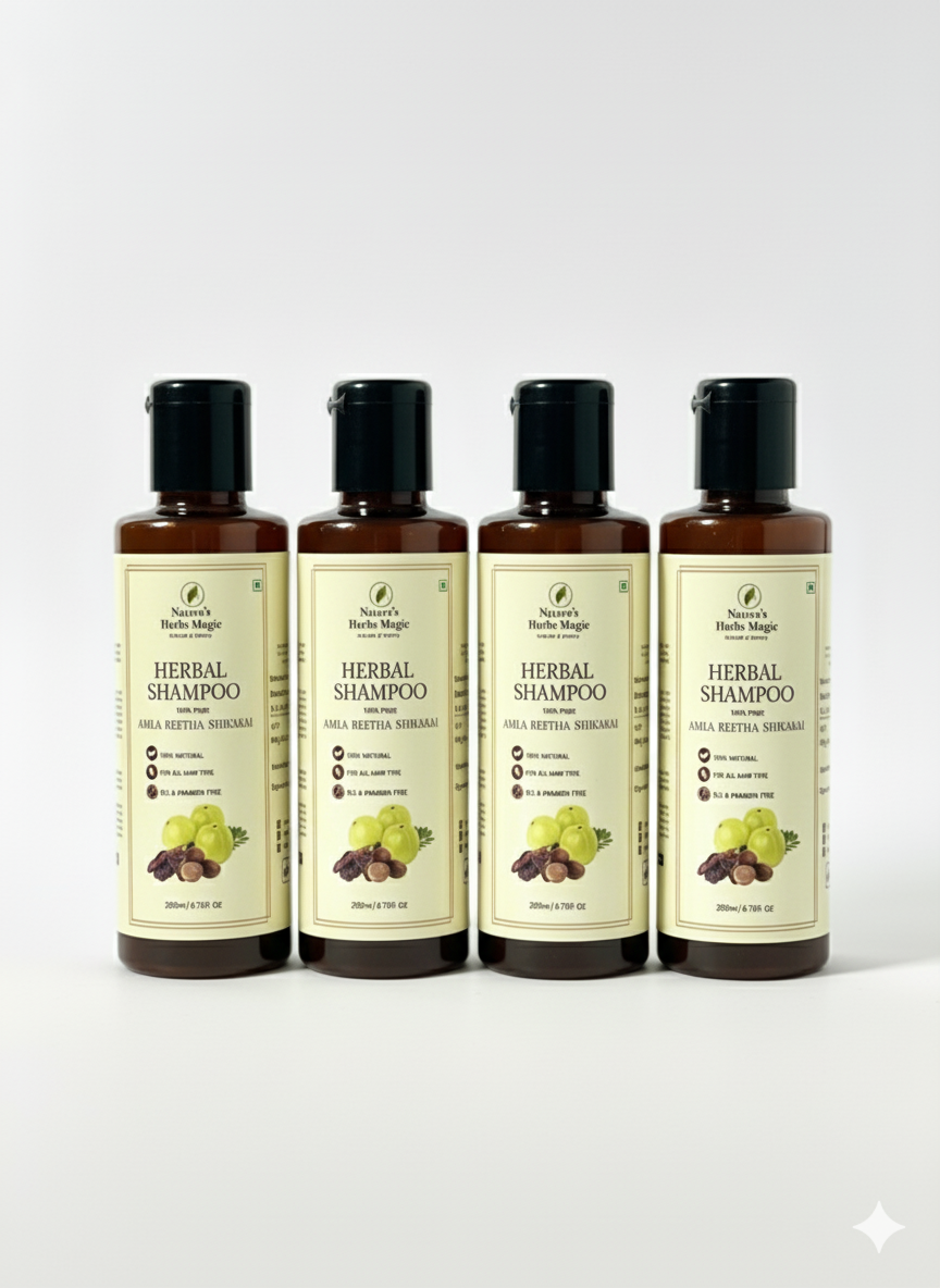 Amla, Retha, Shikakai Herbal Shampoo Combo 4x200ml  (Pack of 4)