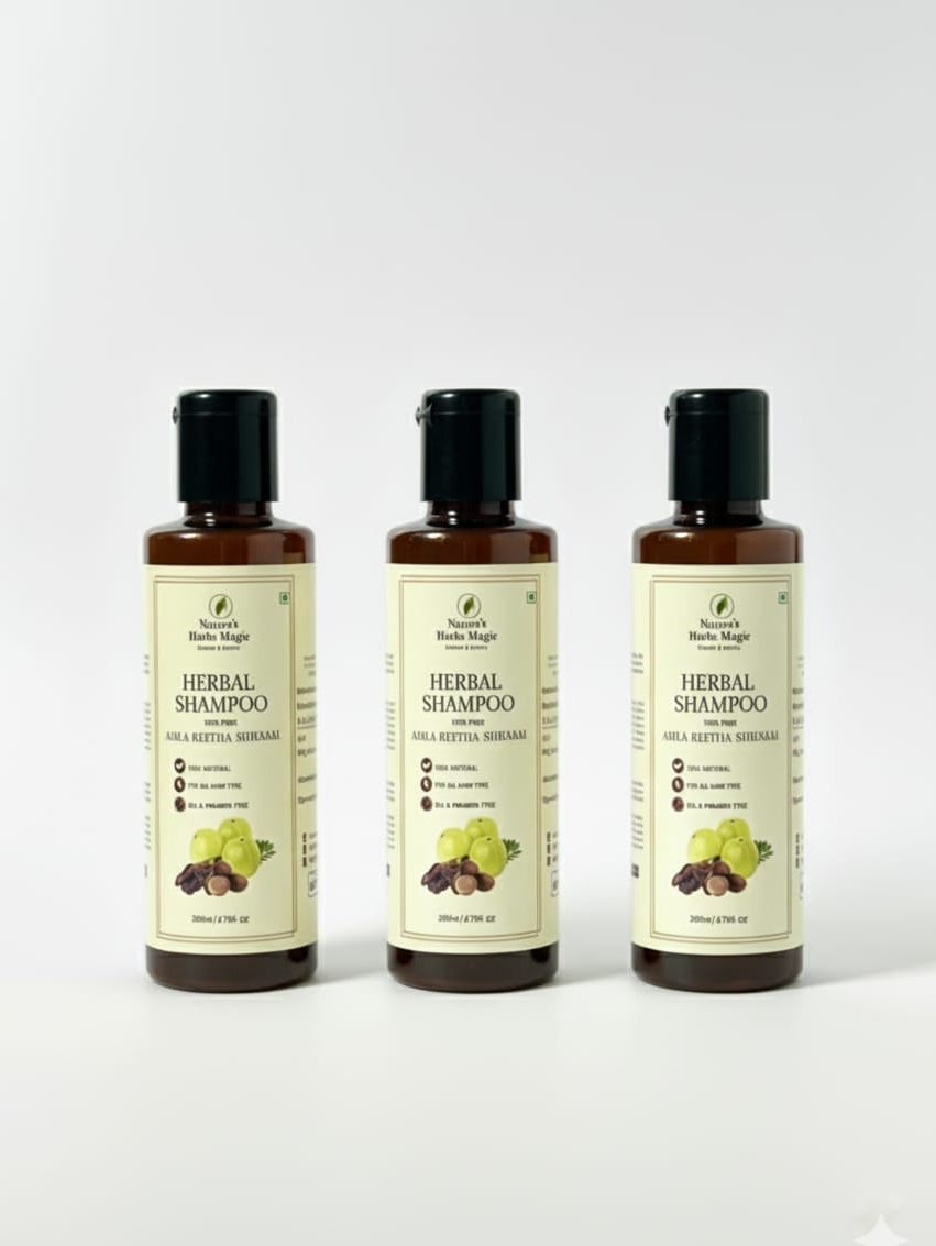 Amla, Retha, Shikakai Herbal Shampoo Combo 3x200ml (Pack of 3)