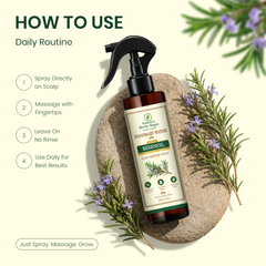 Nature’s Herbs Magic Rosemary Water & Redensyl Hair Spray for Hair Growth & Thickness | Natural Herbal Rosemary Spray for Hair Fall Control Cooling Scalp Care | Soft Shiny Hair | Men Women | All Hair Types | 200 ml